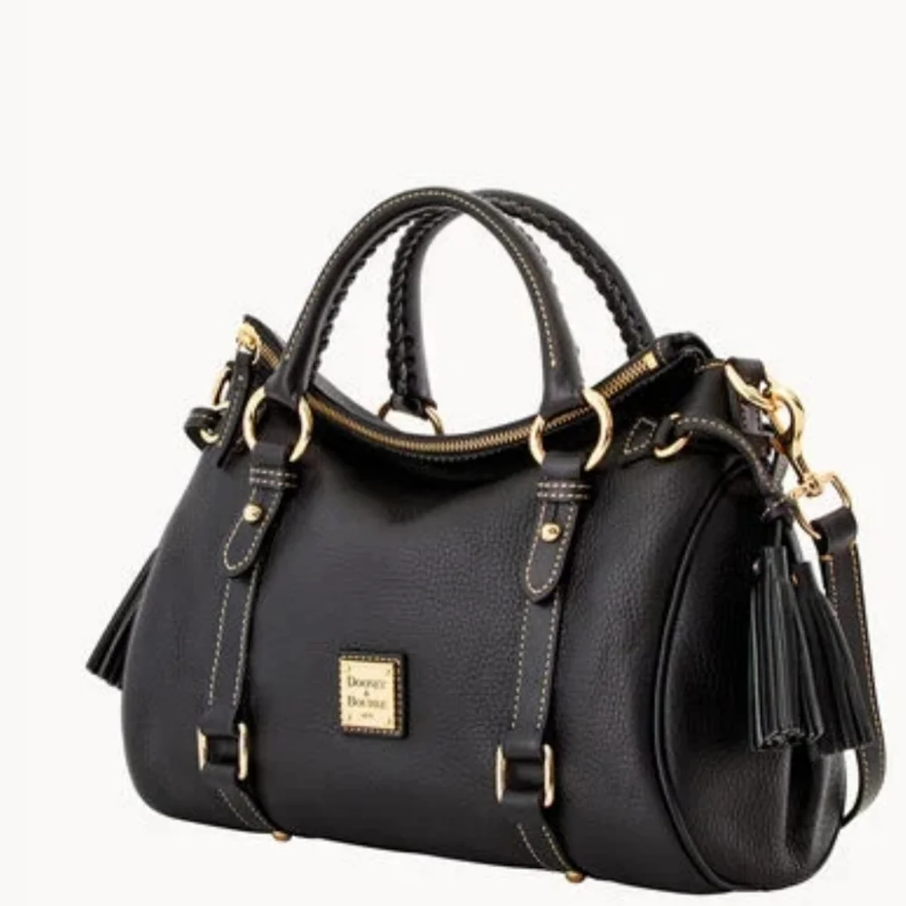 New Dooney & Bourke Black Leather Satchel - Picture 2 of 14